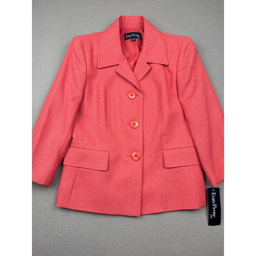 Evan Picone Blazer Womens 8 Textured Three Button Career